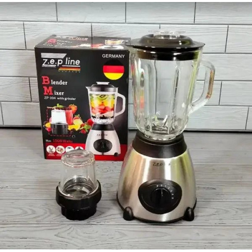 Блендер 1500W побутовий кухонний стаціонарний 1,5л з кавомолкою Zepline ZP-004