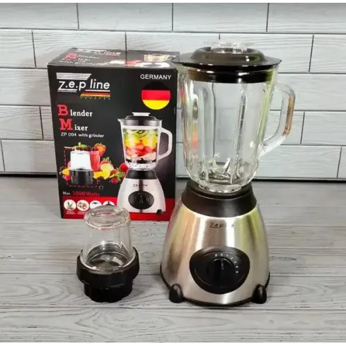 Блендер 1500W побутовий кухонний стаціонарний 1,5л з кавомолкою Zepline ZP-004