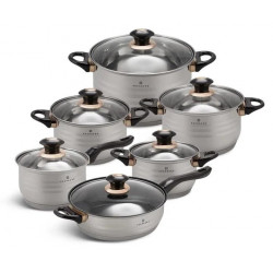 Набір кастрюль Edenberg 12 предметів зі сковорідкою з нержавіючої сталі (EB-1141)