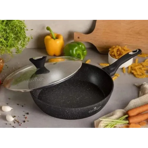 EB-5716 Сковорода Глибока Зі Скляною Кришкою 26 см. (2,7 Лтр.)