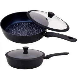 Сковородка Edenberg EB-3493 з алмазним антипригарним покриттям та з кришкою 28 см