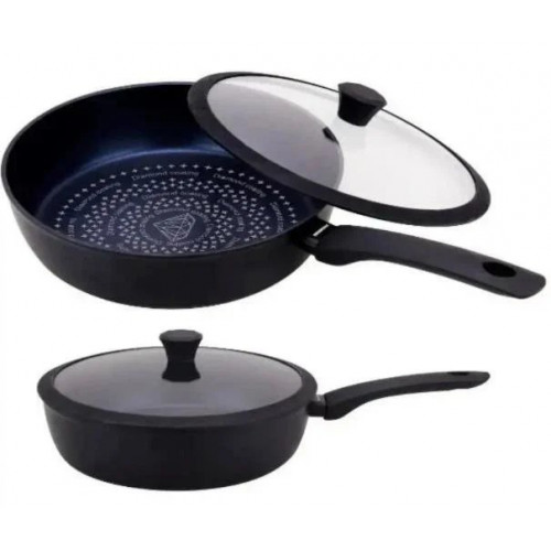 Сковородка Edenberg EB-3493 з алмазним антипригарним покриттям та з кришкою 28 см