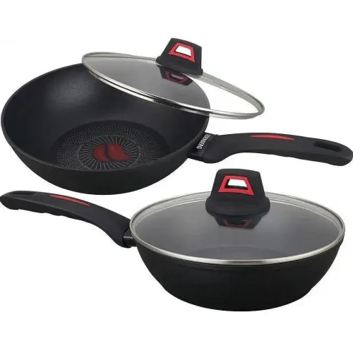 Сковорода глибока з кришкою з індикатором нагріву 24 см Edenberg EB-13086