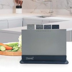 Набор разделочных досок MR-1787 Удобная ручка Не скользит по поверхности стола Возможность использования с обеих сторон Не притупляет ножи Возможность использования в посудомоечной машине Подставка, размер: 33х7,5 см Разделочная доска для ф