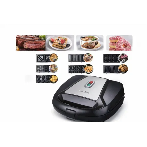 Мультифункциональный снек-мейкер LumaBella LB-58054 (7 в 1)
LumaBella LB-58054 — это удобный и стильный кухонный прибор, который заменяет сразу несколько устройств. Идеально подходит для быстрого приготовления завтраков, перекусов и десертов для всей семь