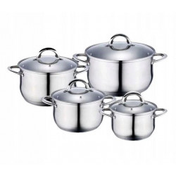 Набір каструль із нержавіючої сталі 8 предметів Edenberg 2.1л, 2.9л, 3.9л, 6.5л (EB-4003)
