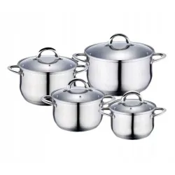 Набір каструль із нержавіючої сталі 8 предметів Edenberg 2.1л, 2.9л, 3.9л, 6.5л (EB-4003)