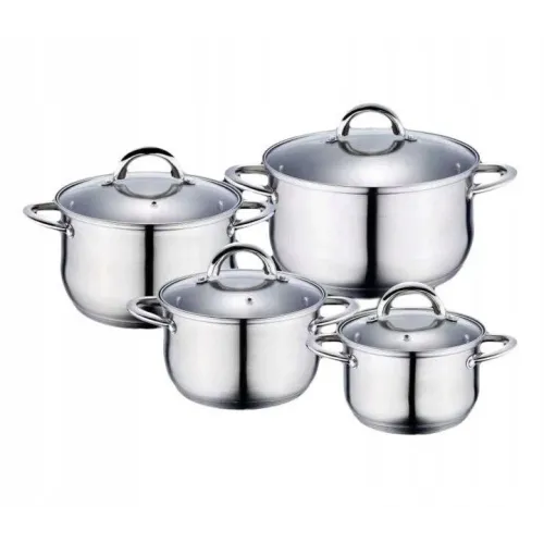 Набір каструль із нержавіючої сталі 8 предметів Edenberg 2.1л, 2.9л, 3.9л, 6.5л (EB-4003)