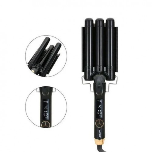 Потрійна плойка для волосся Vgr V-591, щипці для завивки волосся