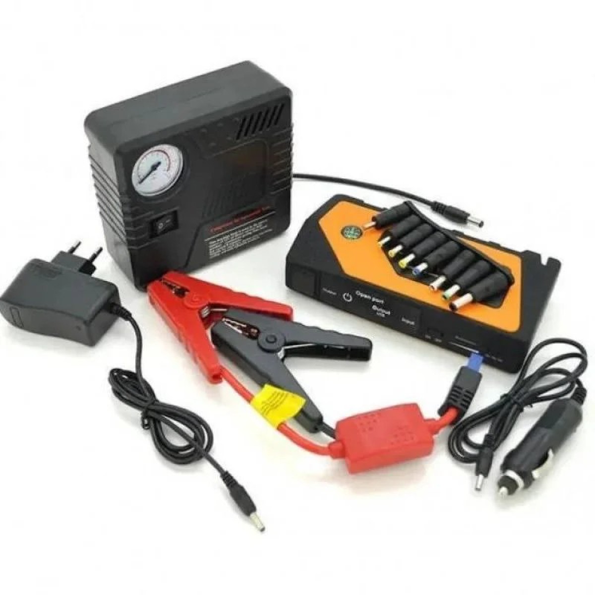 Пусковое автомобильное устройство для аккумулятора JUMP STARTER Power Bank + Compressor 9980mAh (арт. 14913)