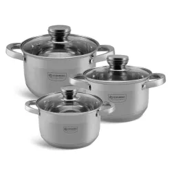 Набір каструль Edenberg 6 предметів з нержавіючої сталі (EB-4031)