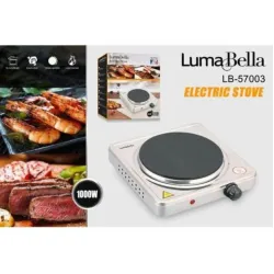 Электрическая плита LumaBella LB-57003 (1 конфорка, 1000 Вт)
LumaBella LB-57003 — компактная и удобная одноконфорочная электрическая плита для повседневного использования. Идеально подходит для дома, дачи, офиса, общежития или как дополнительная плита на 