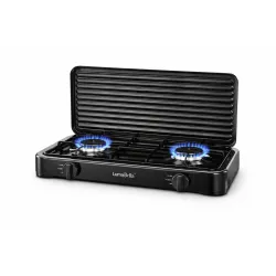 Газовая плита LumaBella LB-57006 — удобное и мощное решение для одновременного приготовления нескольких блюд. Оснащена двумя конфорками и складной крышкой, что делает её практичной для дома, дачи, временной кухни или коммерческого использования.
Преимущес