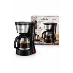 Кофеварка LumaBella LB-54001 Электрическая капельная кофеварка LumaBella — удобное решение для дома и офиса. Подходит для приготовления ароматного кофе на каждый день. Характеристики: Мощность: 800 Вт Объём стеклянного кофейника: 1,5 л Вмес