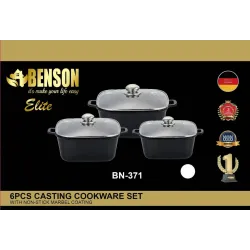 Набор кастрюль с мраморным покрытием 6 предметов BN-371