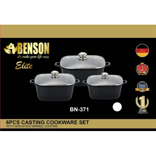 Набор кастрюль с мраморным покрытием 6 предметов BN-371