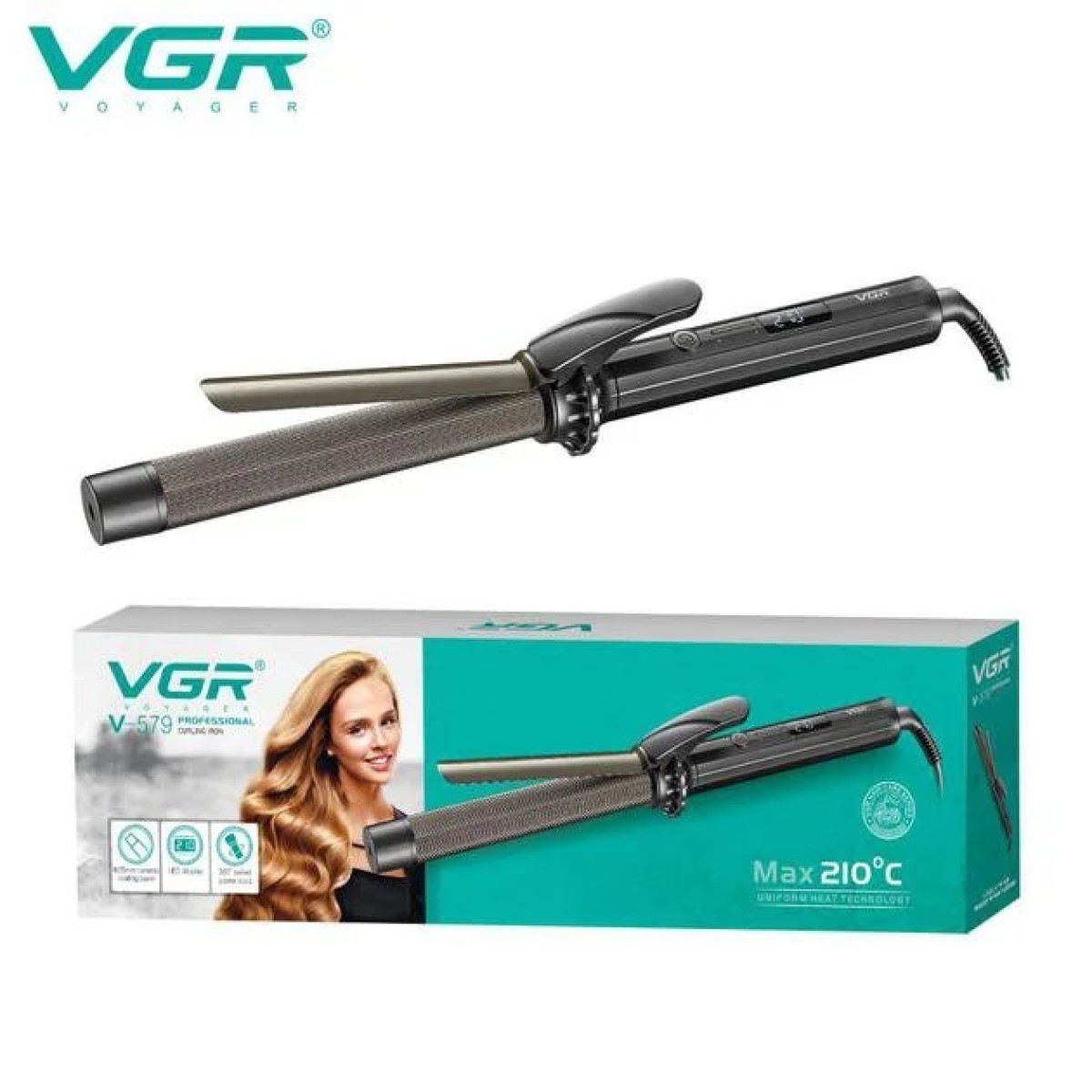 Плойка VGR V-579, температура від 130 до 210 ° C, кераміка (арт. 14937)