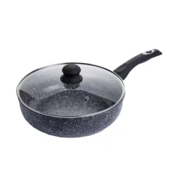 Сковорода глибока Benson з кришкою та антипригарним гранітним покриттям 26х7 см (BN-519)