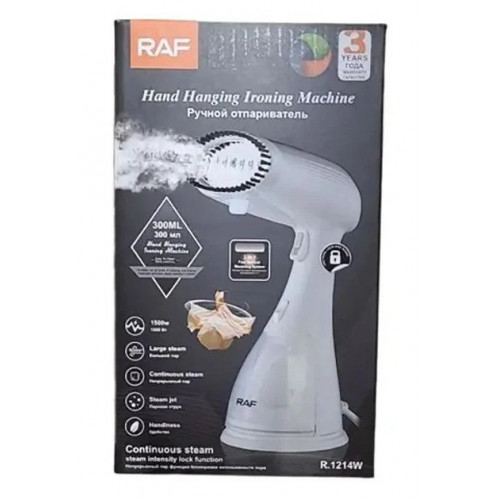 Відпарювач ручний для одягу RAF R-1214W 300 мл White портативний вертикальний для дому 1500W