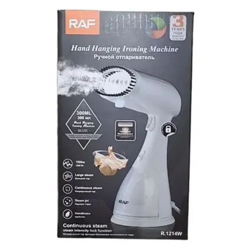Відпарювач ручний для одягу RAF R-1214W 300 мл White портативний вертикальний для дому 1500W
