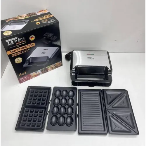 Бутербродниця гриль Zepline ZP-801 4в1 ліщина мультипекар вафельниця горішниця 2200 Вт