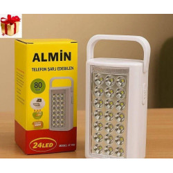 Almina DL-2424 24 LED переносна лампа з повербанком .В ящику тільки білий колір.