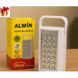 Almina DL-2424 24 LED переносна лампа з повербанком .В ящику тільки білий колір.