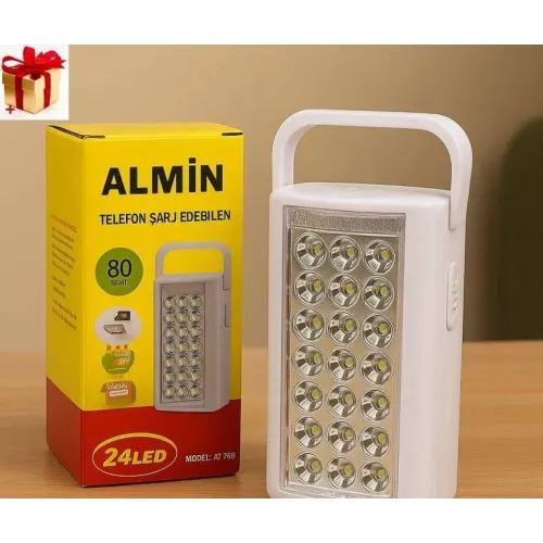 Almina DL-2424 24 LED переносна лампа з повербанком .В ящику тільки білий колір.