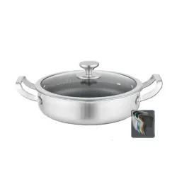 Сотейник глубокий BN-700  28*7.5 см из нержавеющей стали профессиональный Антипригарное покрытие