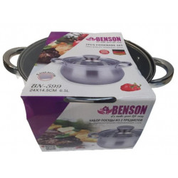Каструля Benson BN-599 з кришкою 6.5 л.