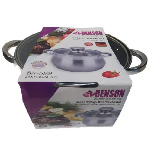 Каструля Benson BN-599 з кришкою 6.5 л.