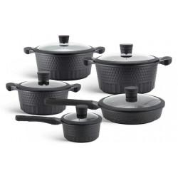 Набір посуду Edenberg із алюмінію 10 предметів з мармуровим антипригарним покриттям з кришками (EB-9186)