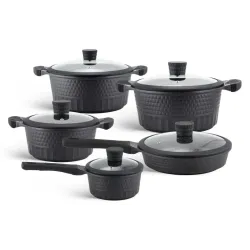 Набір посуду Edenberg із алюмінію 10 предметів з мармуровим антипригарним покриттям з кришками (EB-9186)