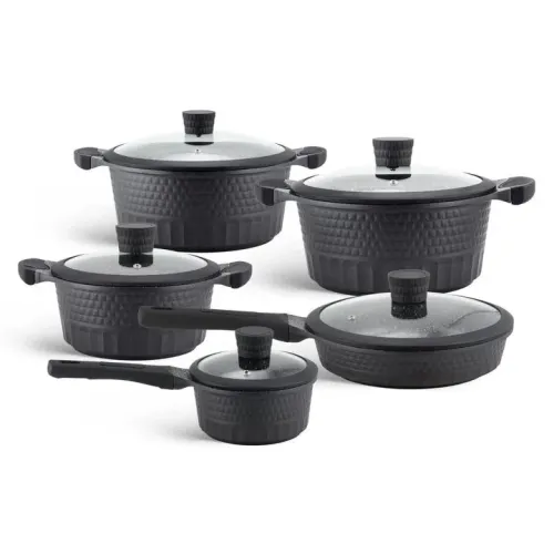 Набір посуду Edenberg із алюмінію 10 предметів з мармуровим антипригарним покриттям з кришками (EB-9186)