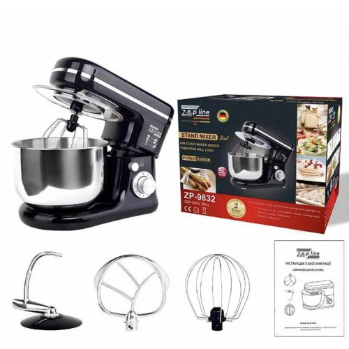 Кухонний тістоміс міксер 3в1 Zepline ZP-9832 з насадками 3500 Вт 5літрів