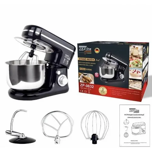 Кухонний тістоміс міксер 3в1 Zepline ZP-9832 з насадками 3500 Вт 5літрів