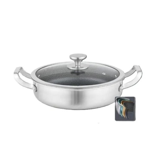 Сотейник глубокий BN-700 28*7.5 см из нержавеющей стали профессиональный Антипригарное покрытие