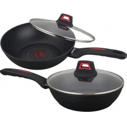 Сковорода глибока з кришкою з індикатором нагріву 28 см Edenberg EB-13088