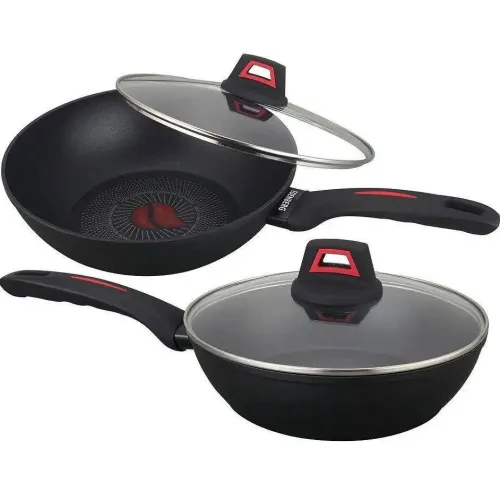 Сковорода глибока з кришкою з індикатором нагріву 28 см Edenberg EB-13088