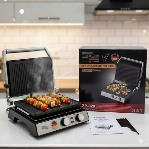 Електрогриль контактний Zepline ZP-820 3500 Вт Знімні антипригарні пластини