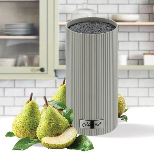 Колода для ножей MR-1437-GREY Эргономичный дизайн Высота: 22 см Материал — пластик с покрытием Soft-touch