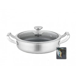 Сотейник глубокий BN-699 (6) 26*7.5 см из нержавеющей стали профессиональный Антипригарное покрытие