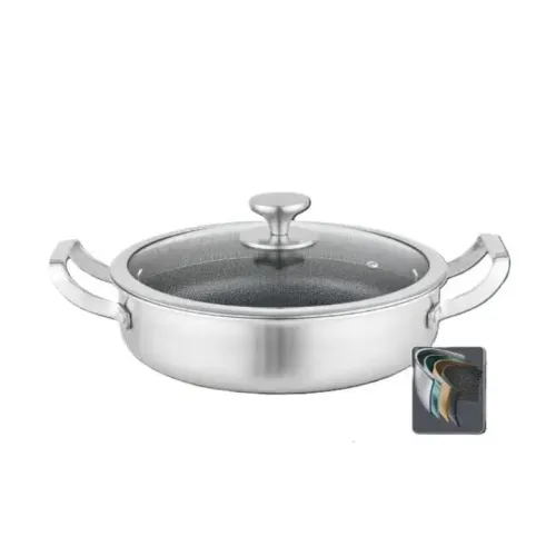 Сотейник глубокий BN-699 (6) 26*7.5 см из нержавеющей стали профессиональный Антипригарное покрытие