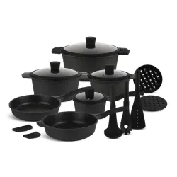 Набір посуду Edenberg з антипригарним мармуровим покриттям 17 предметів (EB-5645)