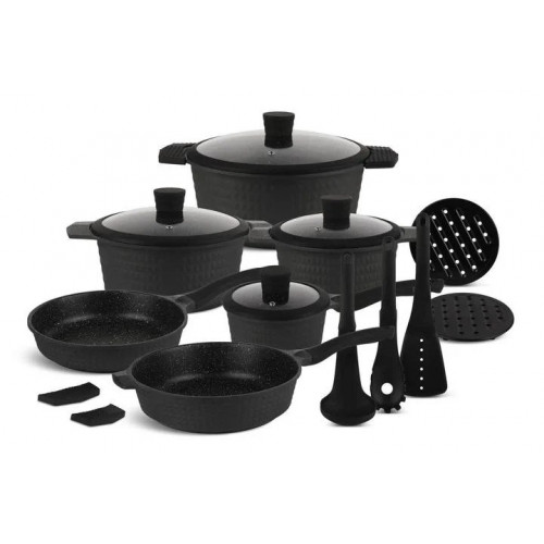 Набір посуду Edenberg з антипригарним мармуровим покриттям 17 предметів (EB-5645)