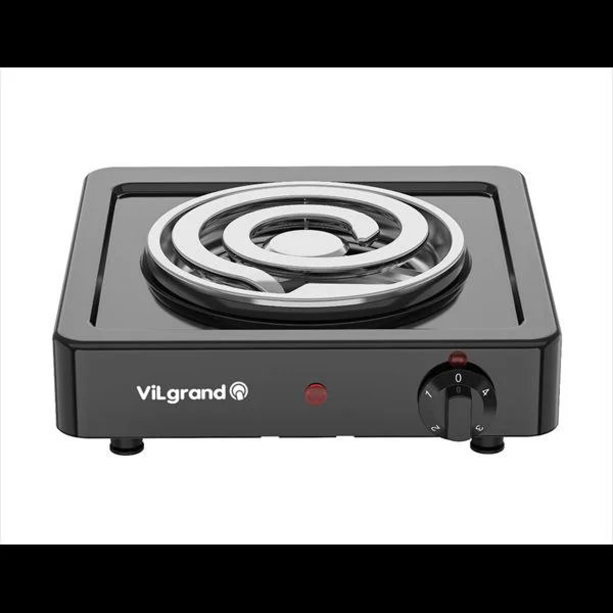 Плита електрична 1 к; широкий тен, 1000 Вт, 145 мм, корпус - метал VILGRAND VHP161D_BLACK (арт. 14966)