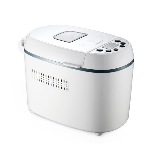 Хлібопіч MR-751 Потужність: 220-240В, ~50Гц, 730-870Вт Вага випеченого хліба: 900 г,1125 г,1350 г 12 цифрових програм Не ковзаючі ніжки Включає мірну чашку і ложку Знімна ємність для випічки і лопатка для замісу тіста з антипригарним покрит