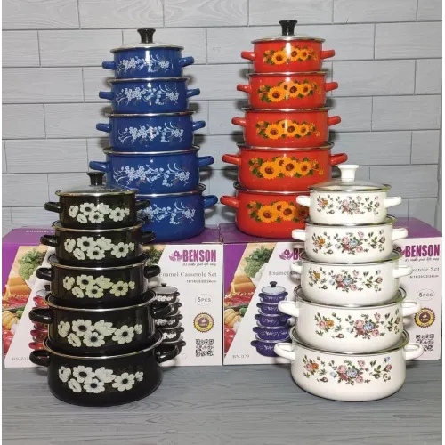 Набор Эмалированные Кастрюли 10 предметов BN-079