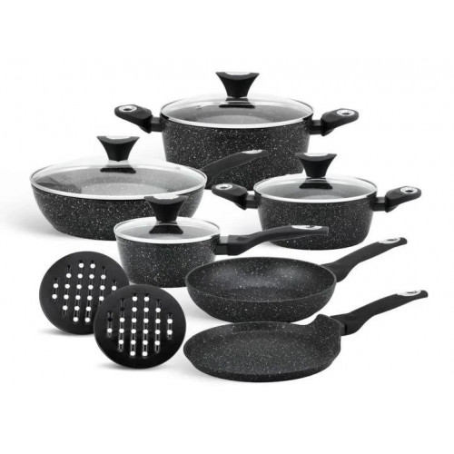 Набір казанів кастрюль EDENBERG EB-5615 з мармуровим покриттям 12 предметів