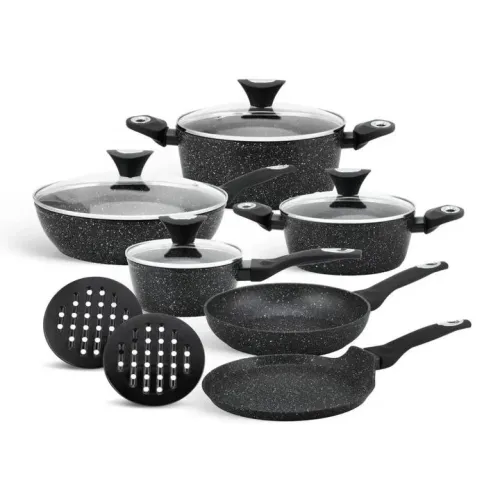 Набір казанів кастрюль EDENBERG EB-5615 з мармуровим покриттям 12 предметів